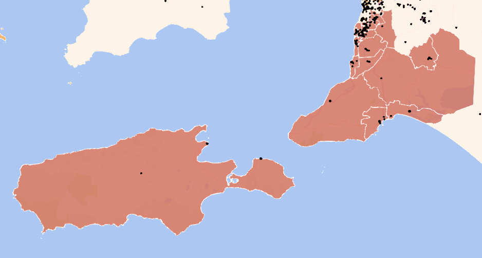 A map colouring region 6 of Local Teams