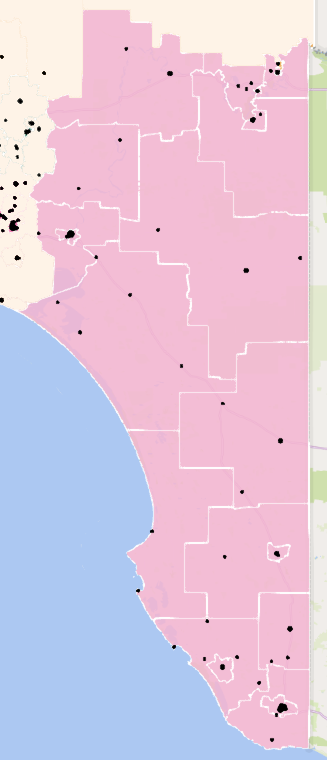 A map colouring region 8 of Local Teams