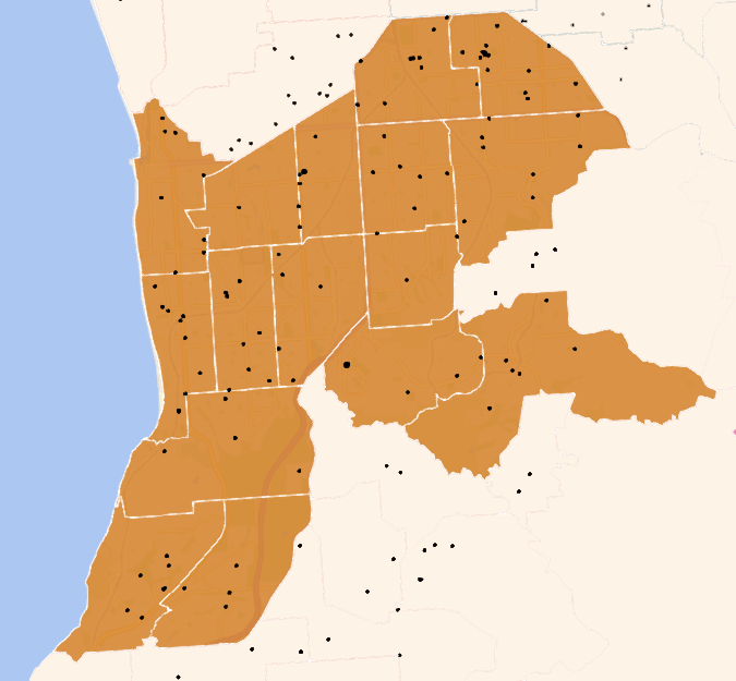 A map colouring region 3 of Local Teams