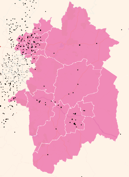 A map colouring region 4 of Local Teams